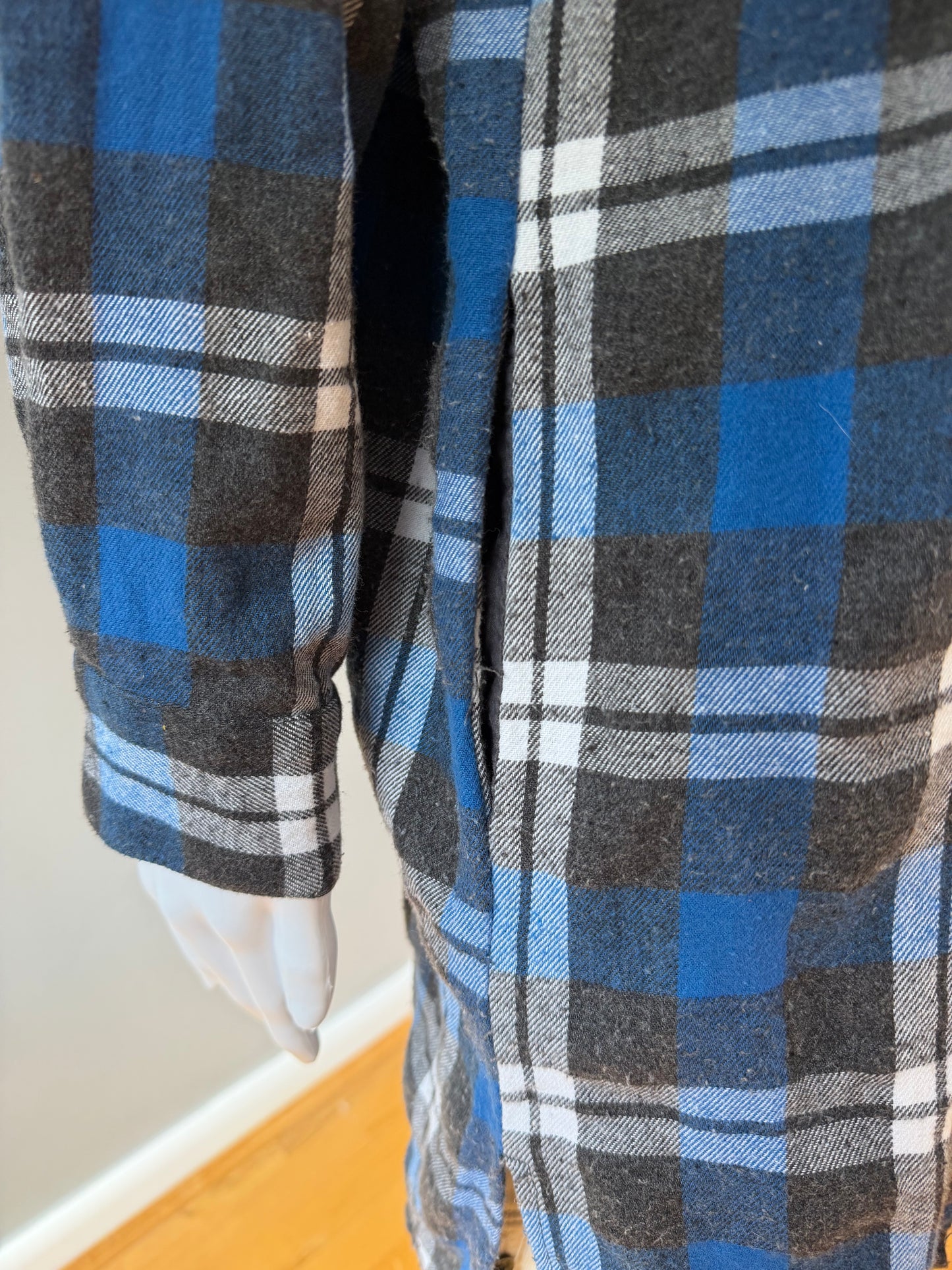 ZARA - Blue Plaid Flannel Tunic Top