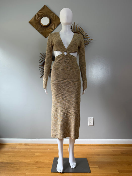 12th Tribe - Green Uproar Knit Midi Dress