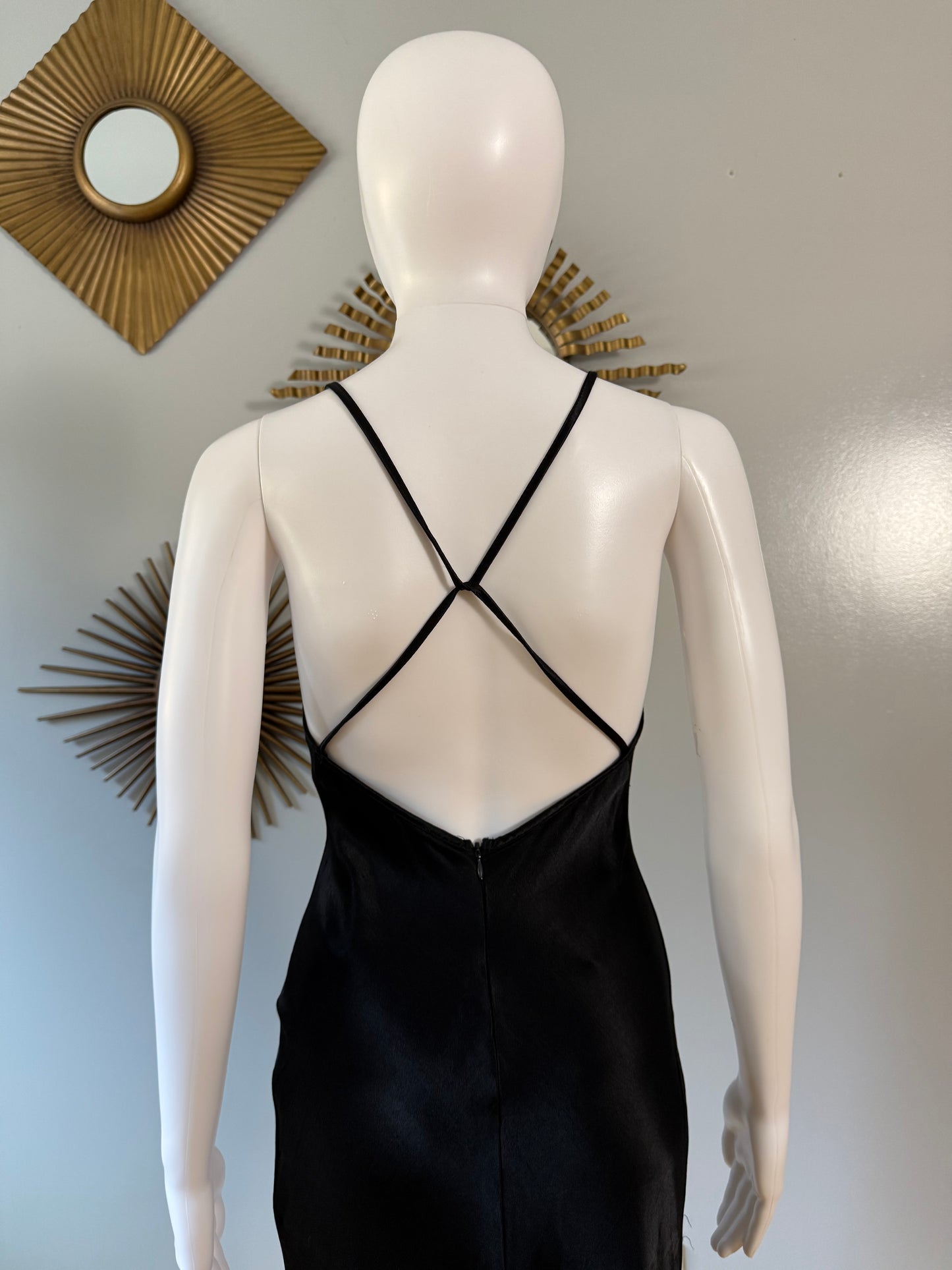ZARA - Black Maxi Sleep Dress w/ Lace Detail