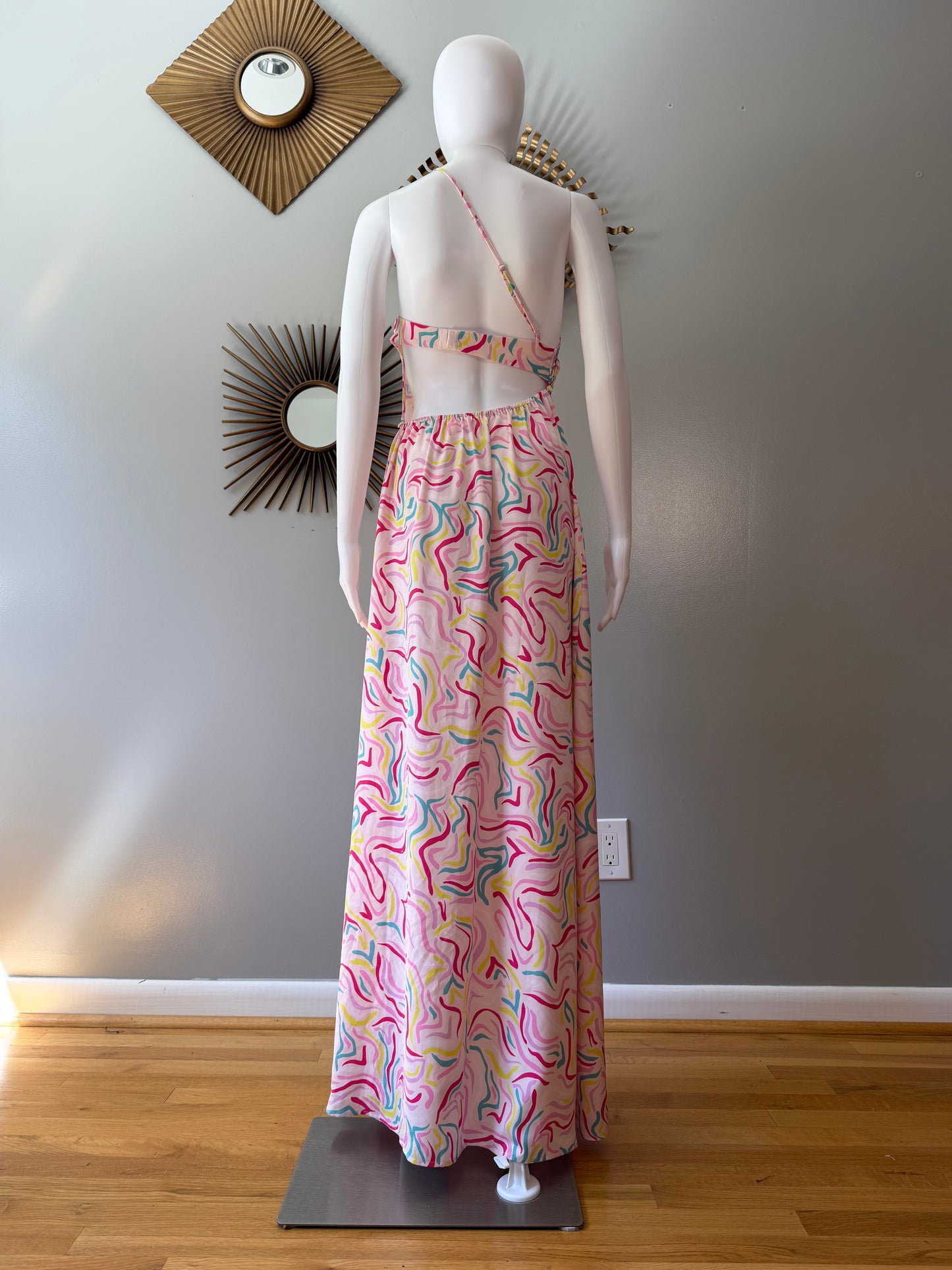 For Love & Lemons - Pink Palmer Cut out Maxi Dress