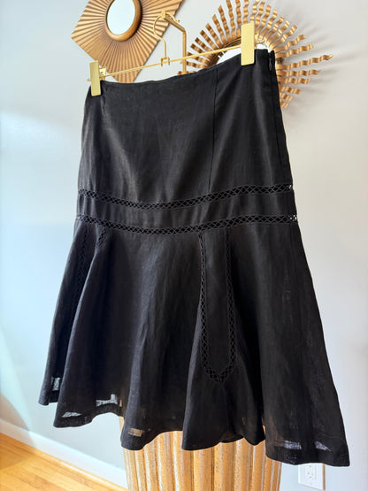 Ralph Lauren - Black Linen A-line Skirt