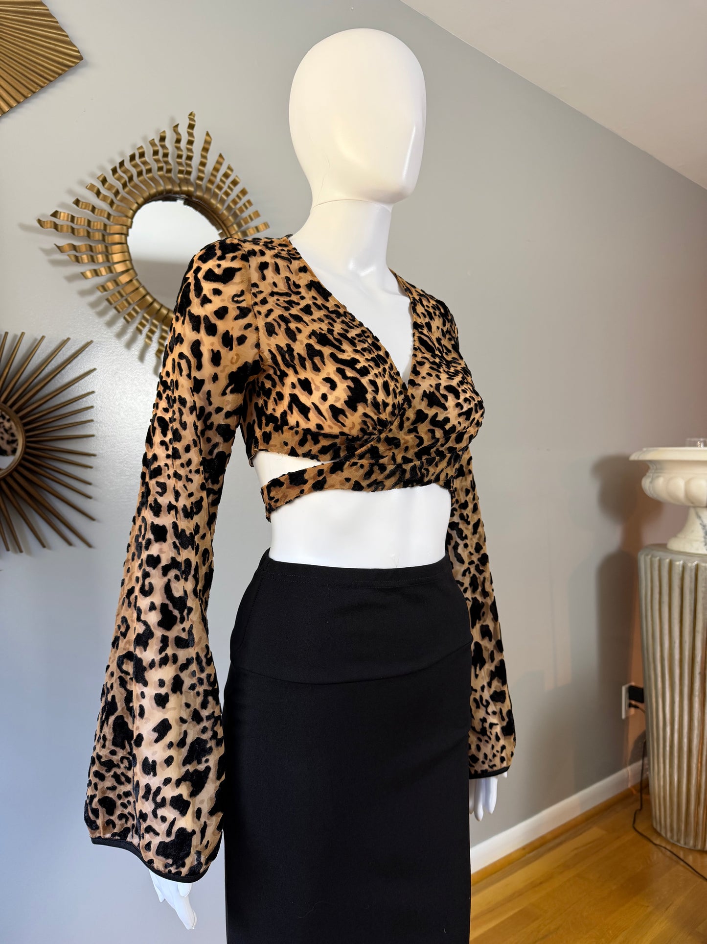 Tiger Mist - Brown Cheetah Print Crop Top