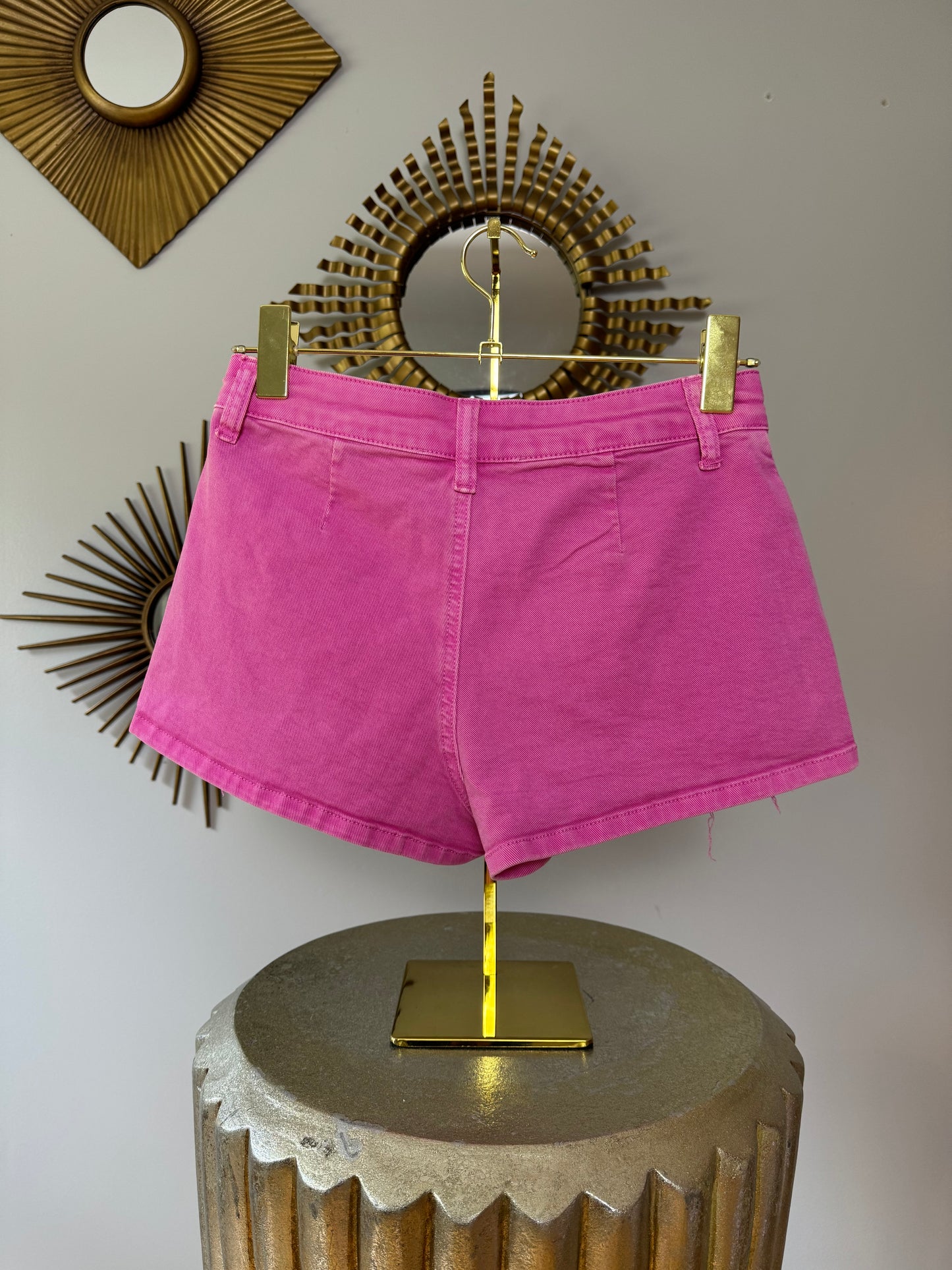 ANWND - Pink Pleated Denim Mini Skort