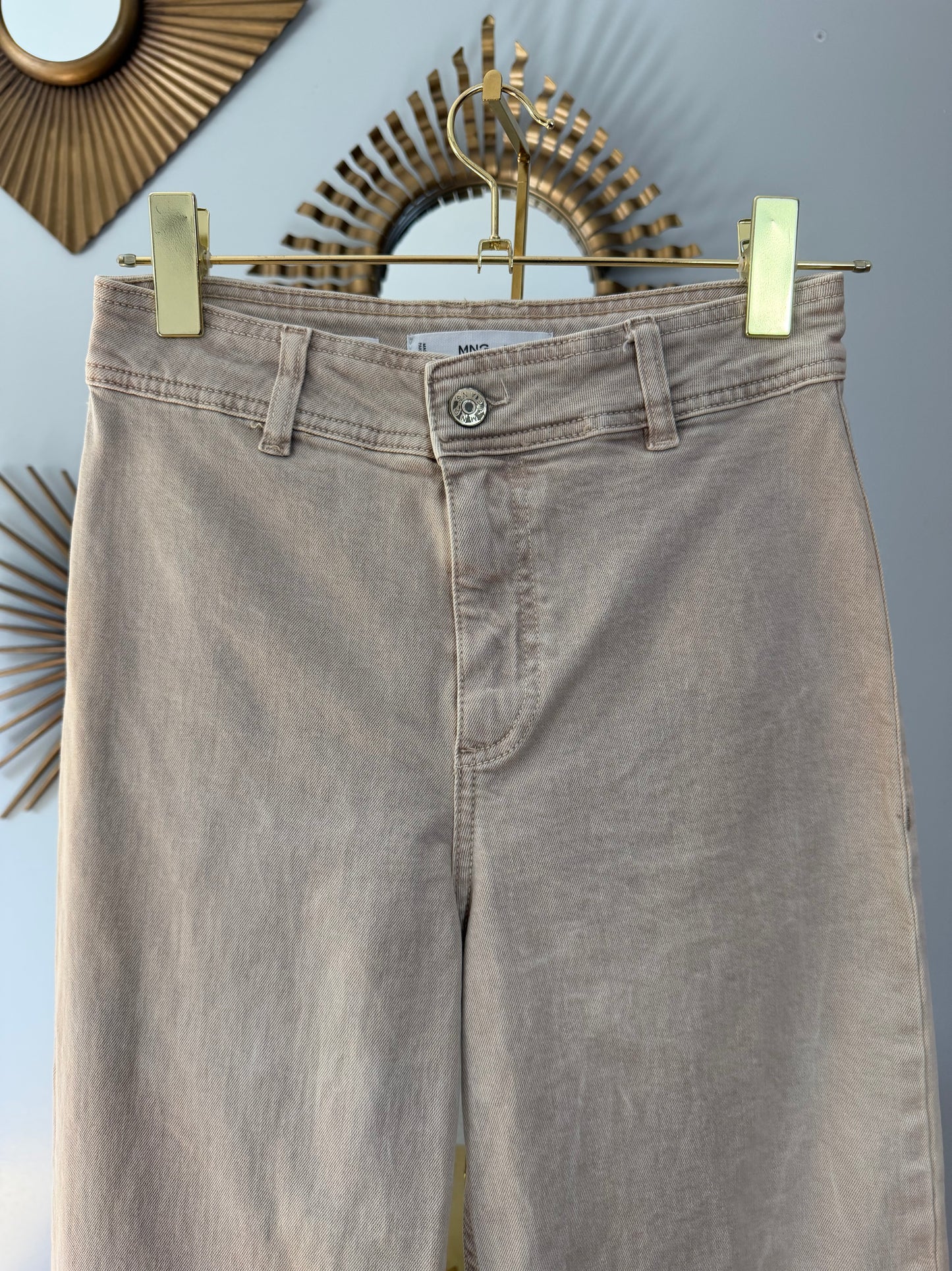 MNG - Tan Wide Leg Jeans