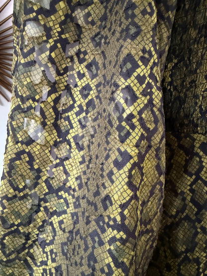 French Connection- Green Aurey Python Maxi Dress