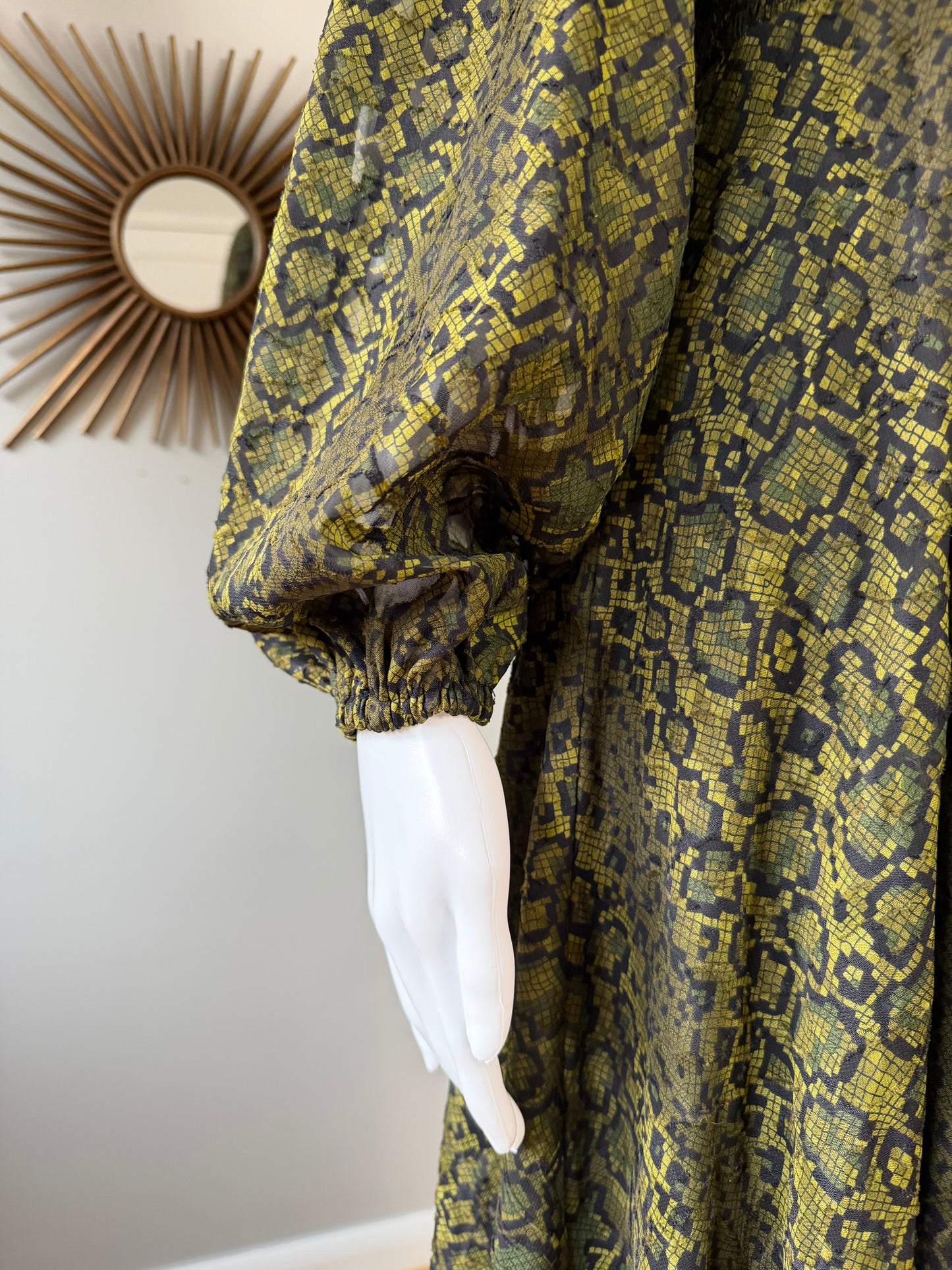 French Connection- Green Aurey Python Maxi Dress