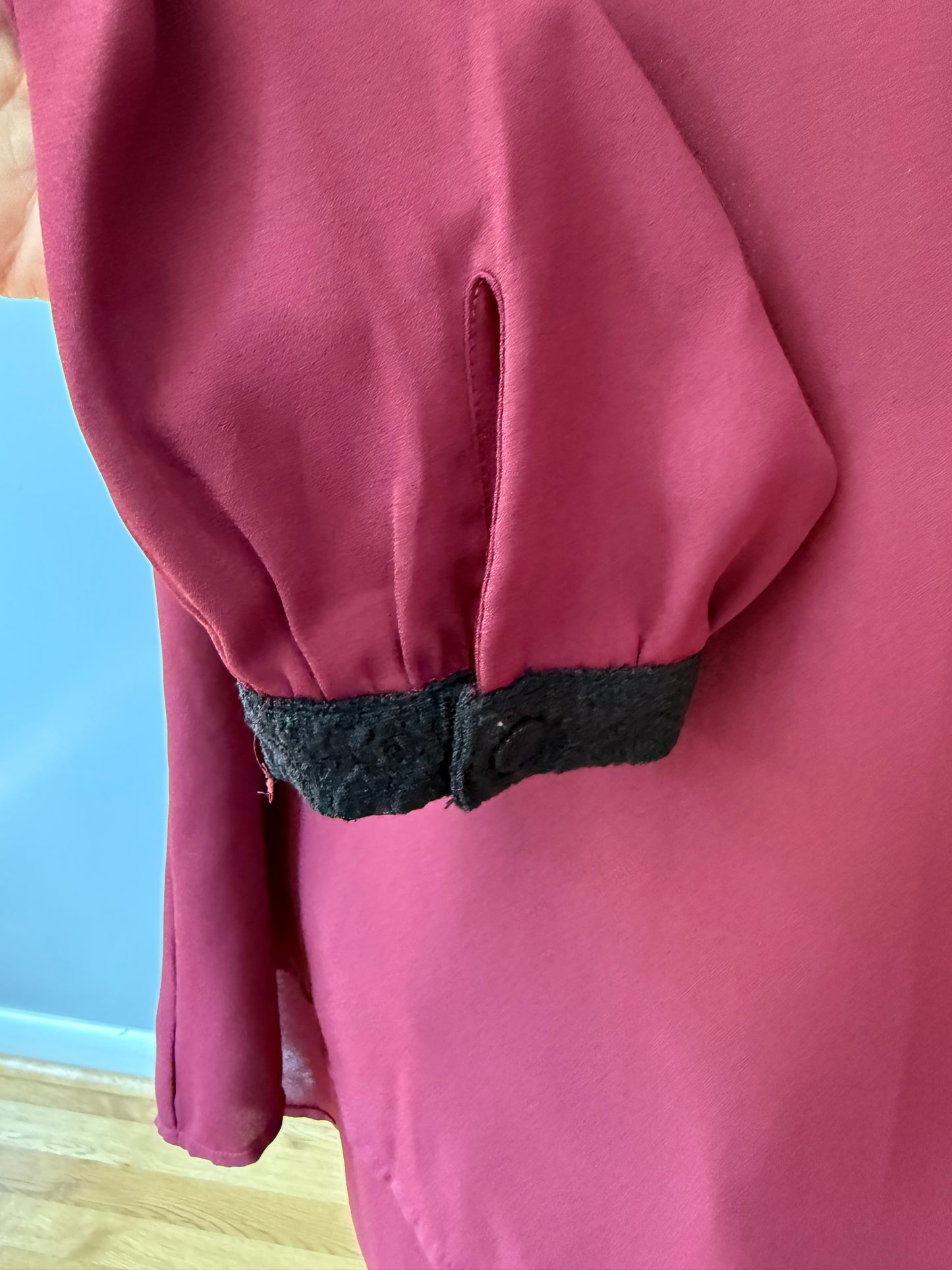 Burgundy Long Sleeve Top w/ Open Back