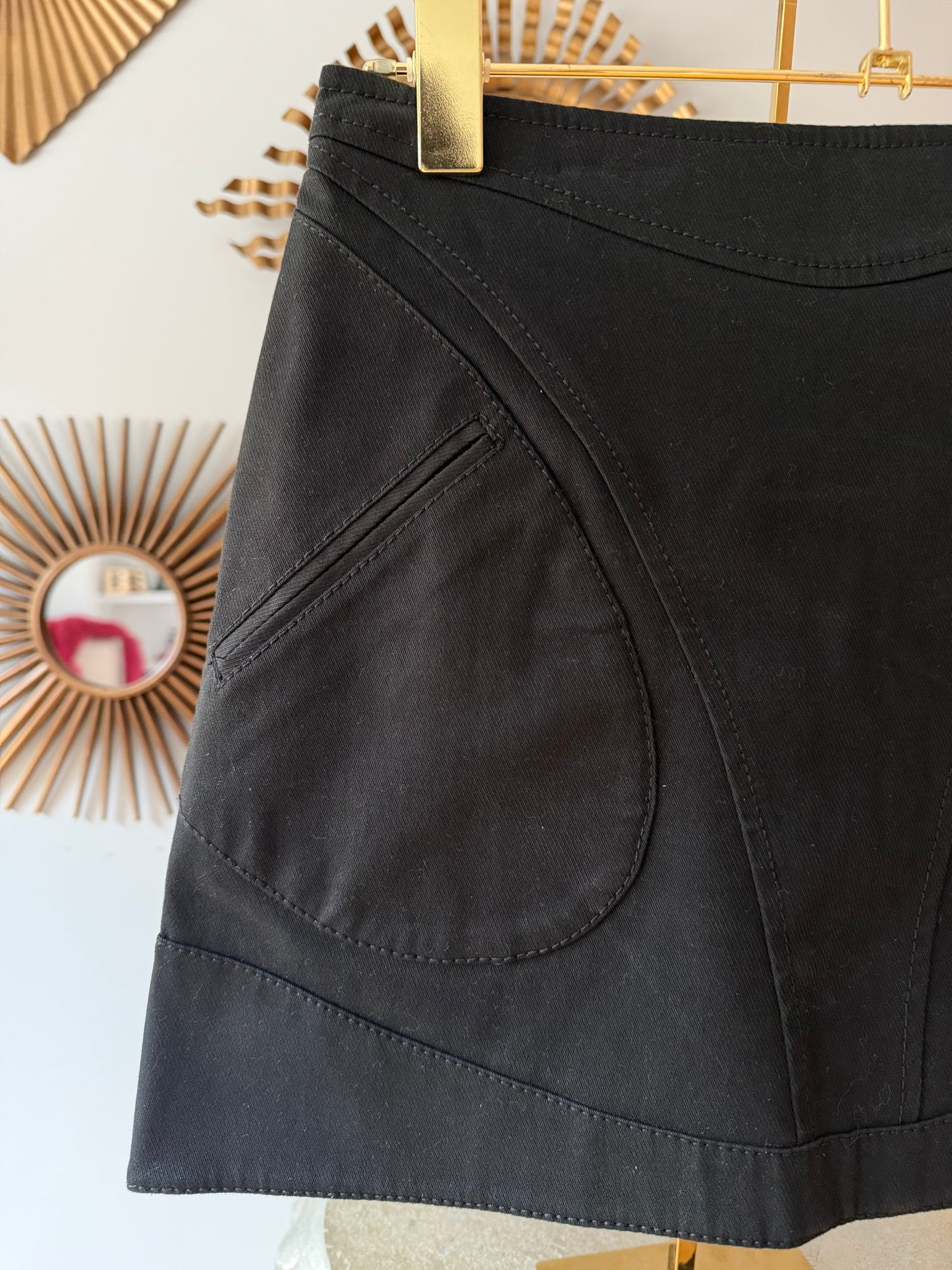 Versace - Black Cotton Mini Skirt