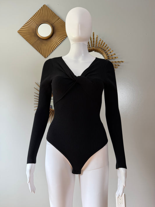 House of Harlow - Black Front Knot Bodysuit