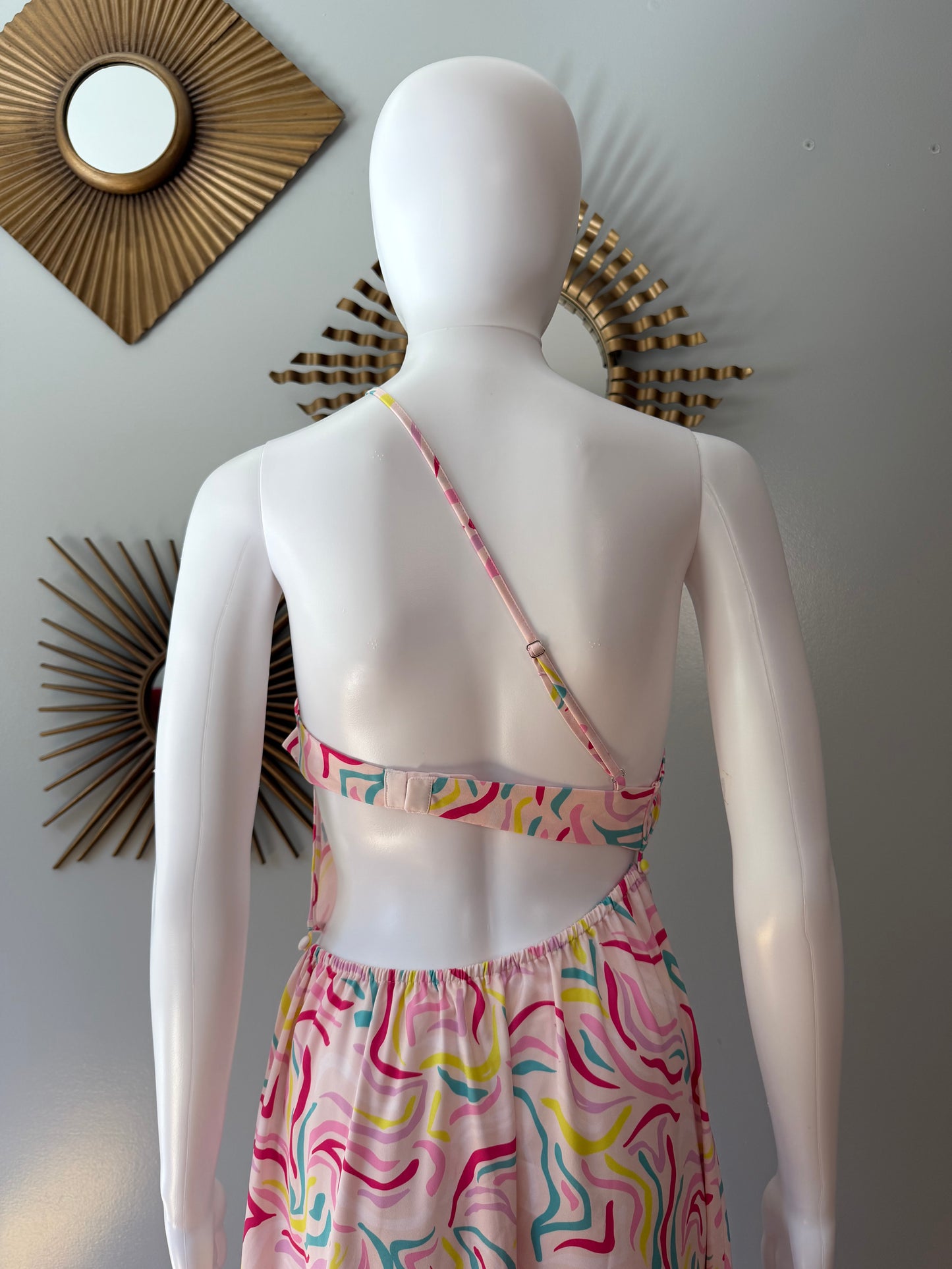 For Love & Lemons - Pink Palmer Cut out Maxi Dress