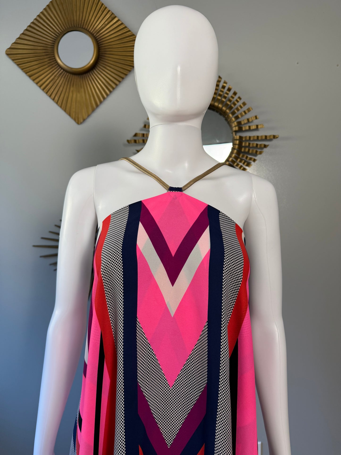 Express - Multicolor Chevron High-low Dress