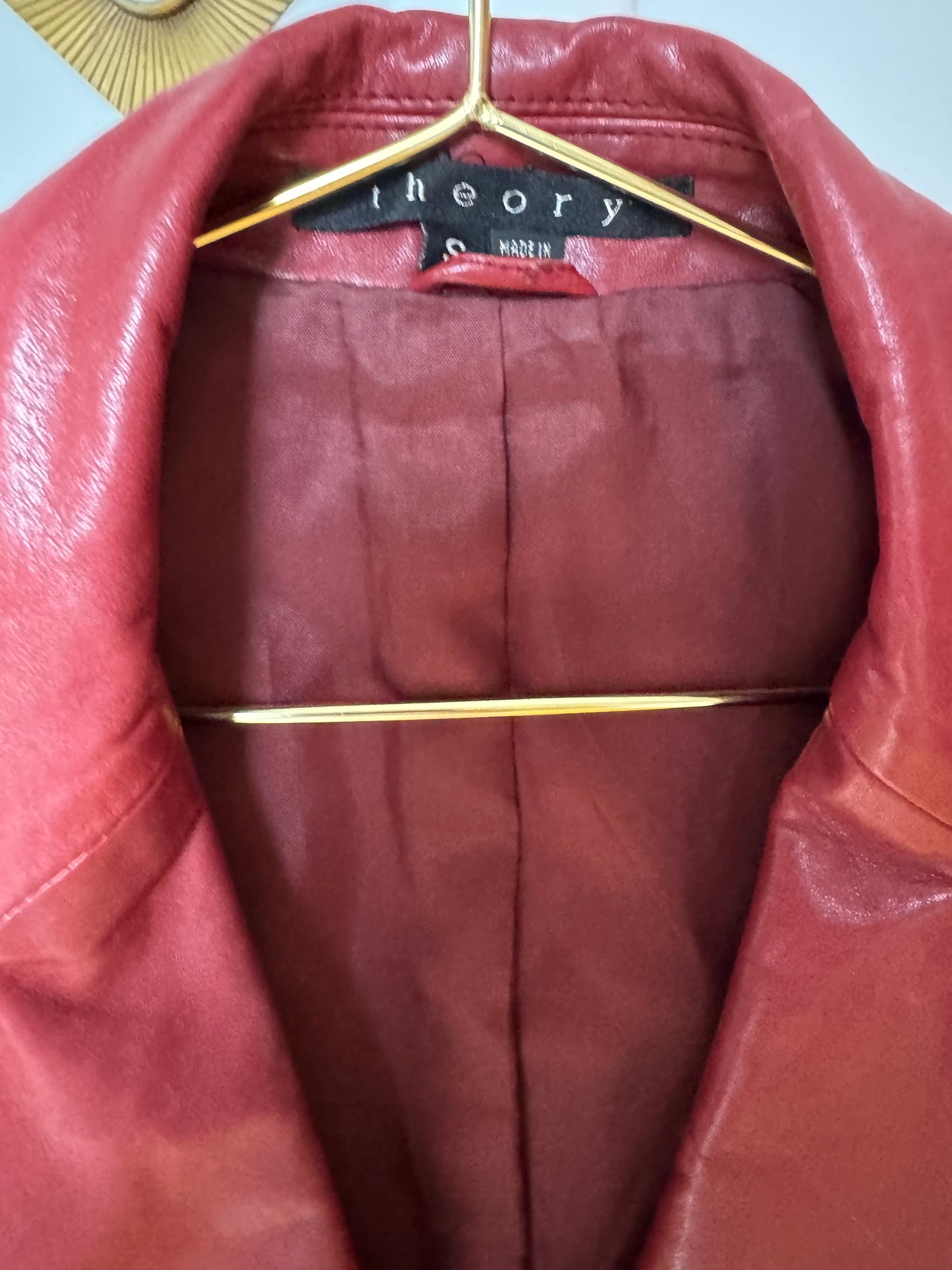 Theory - Burgundy Leather Trench Coat