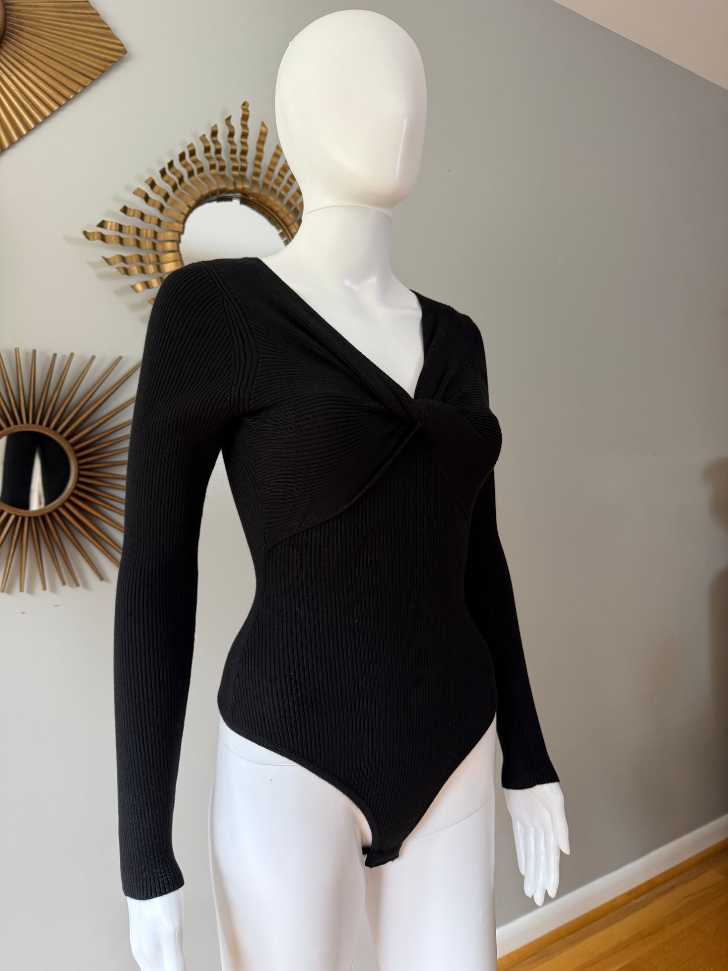 House of Harlow - Black Front Knot Bodysuit