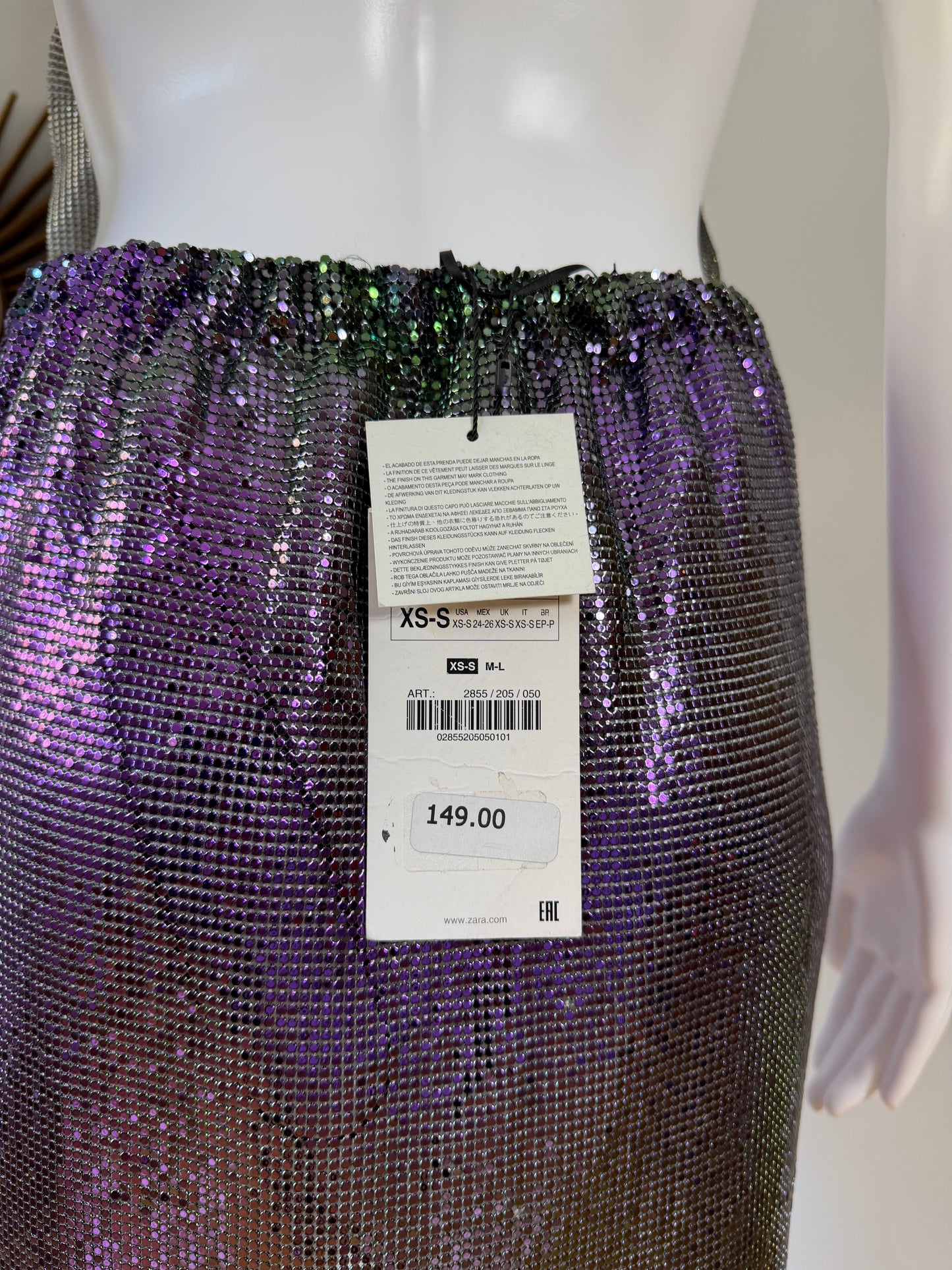 ZARA - Purple Chain-link Backless Dress