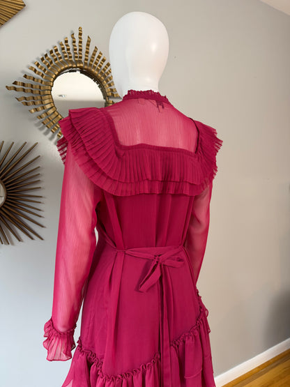 Ted Baker London - Pink Anastai Ruffled Long Sleeve Dress