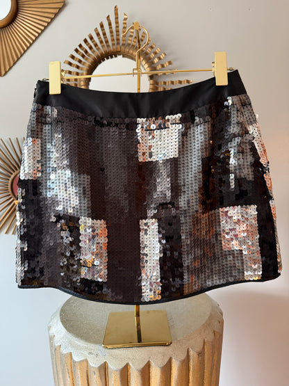 Express - Black Sequin Mini Skirt