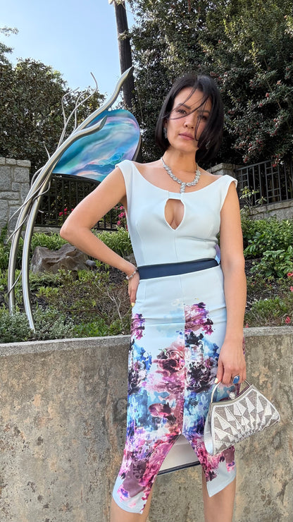 True Violet - Blue Floral Midi Dress