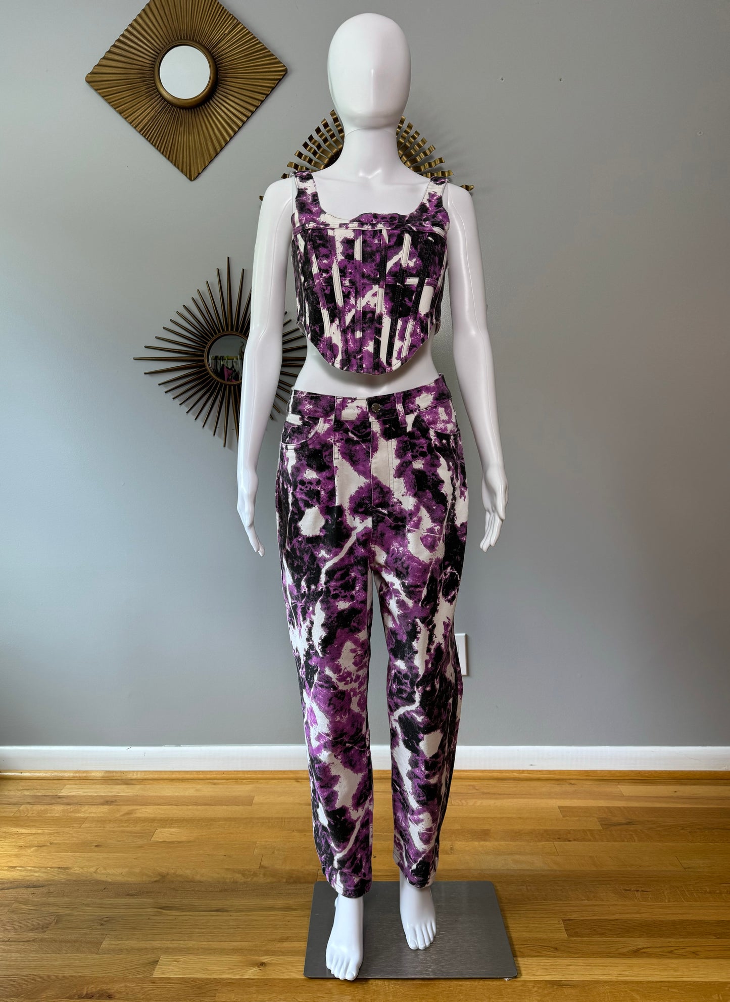 EITH - Purple Paint Corset & Pants Set