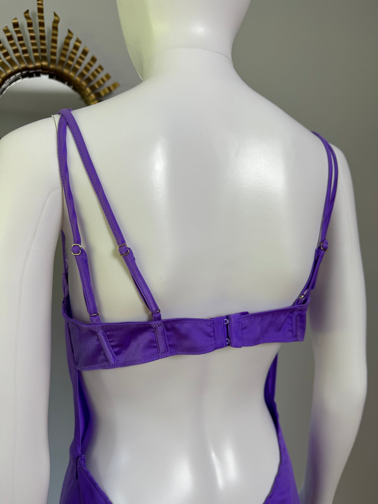 Meshki - Purple Joslyn Satin Mini Slip Dress