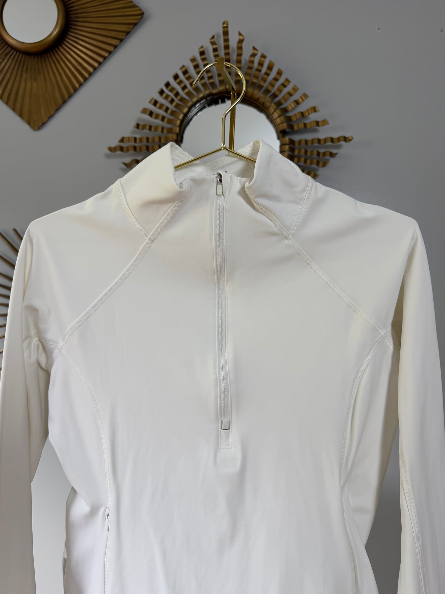 Athleta - White Quater-Zip Performance Pullover