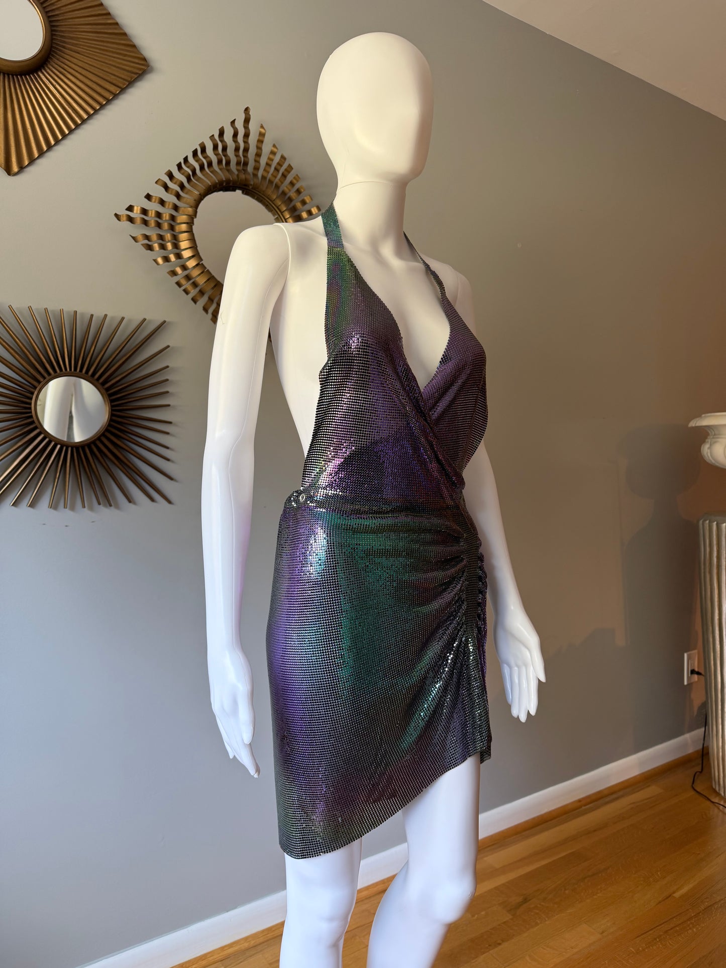 ZARA - Purple Chain-link Backless Dress