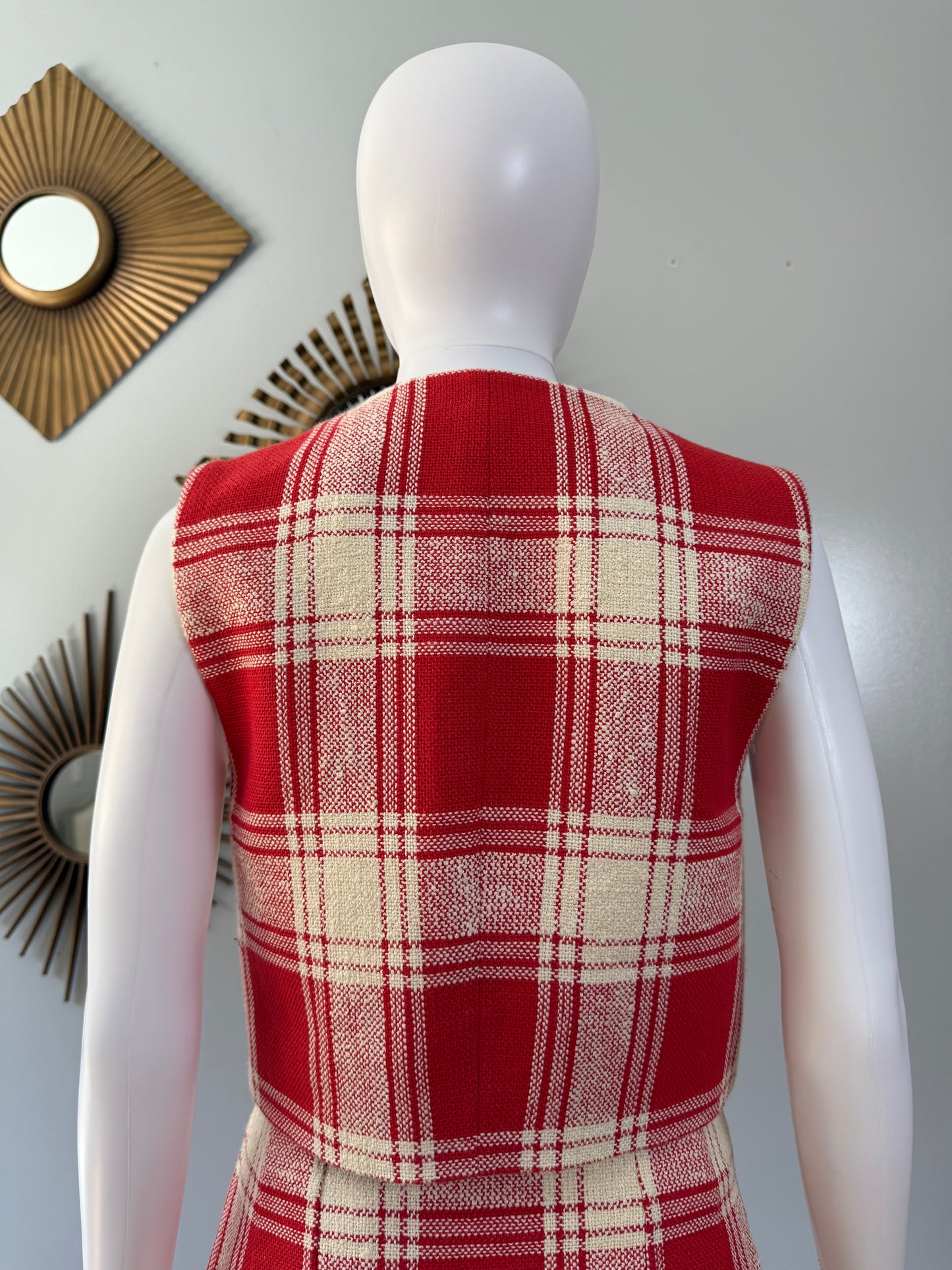 Zara - Red Plaid Skirt Set