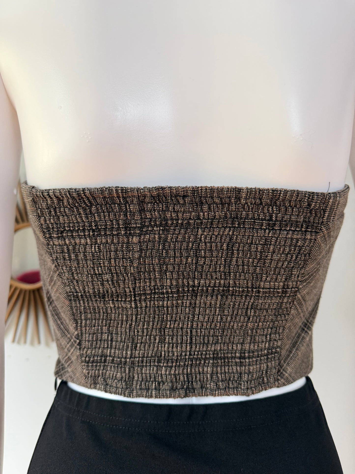 Free People- Brown Out West Plaid Corset