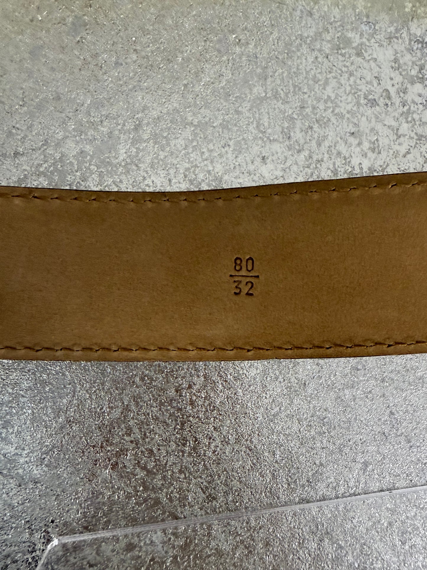 Prada - Vintage Tan Leather Belt w/ Wooden Buckle
