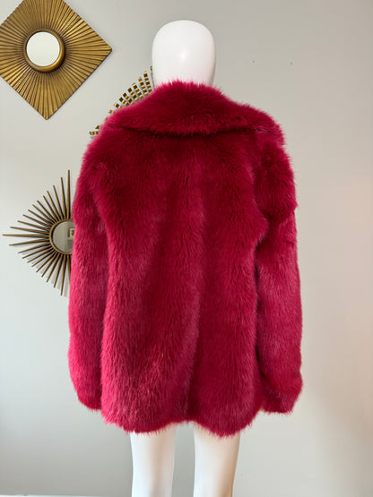 Michael Kors - Burgundy Faux Fur Short Coat