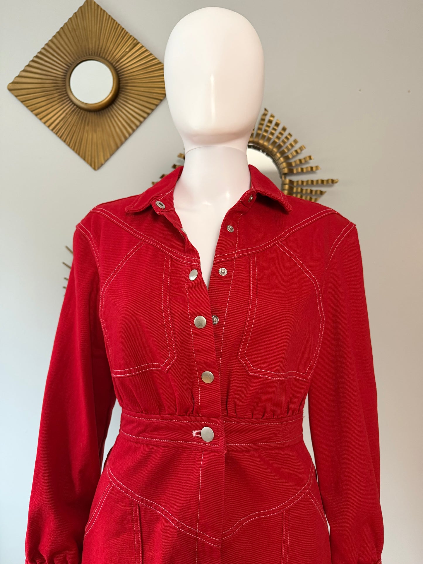 7 For all man kind - Red Denim Mini Dress