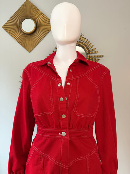 7 For all man kind - Red Denim Mini Dress