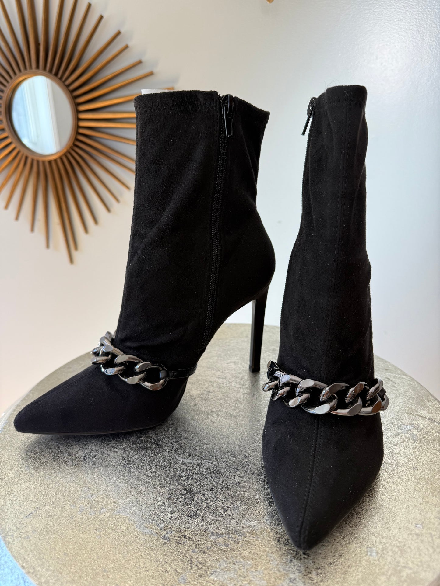 Nine West - Black Chain Booties