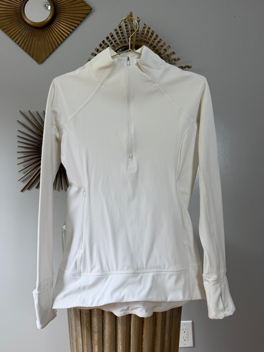 Athleta - White Quater-Zip Performance Pullover
