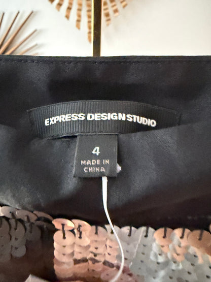 Express - Black Sequin Mini Skirt