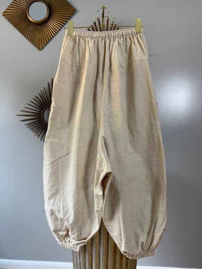 Madame Red Hand Embroidered Pants