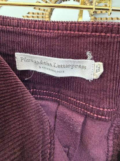 Anthropology- Wine Corduroy Pants