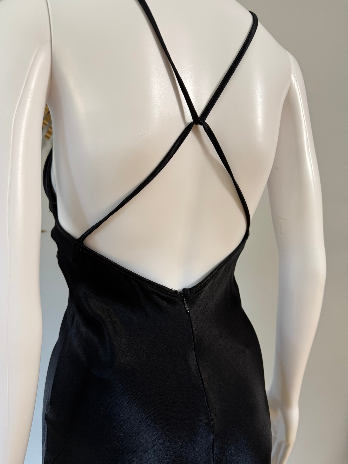 ZARA - Black Maxi Sleep Dress w/ Lace Detail