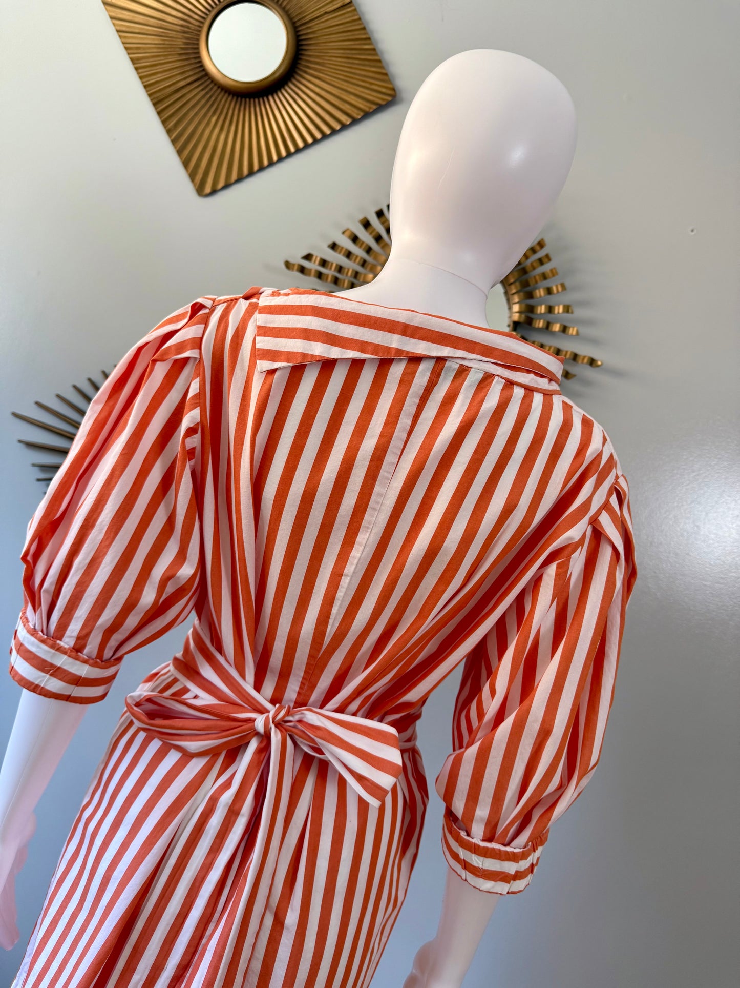 ZARA - Orange Stripes Midi Dress