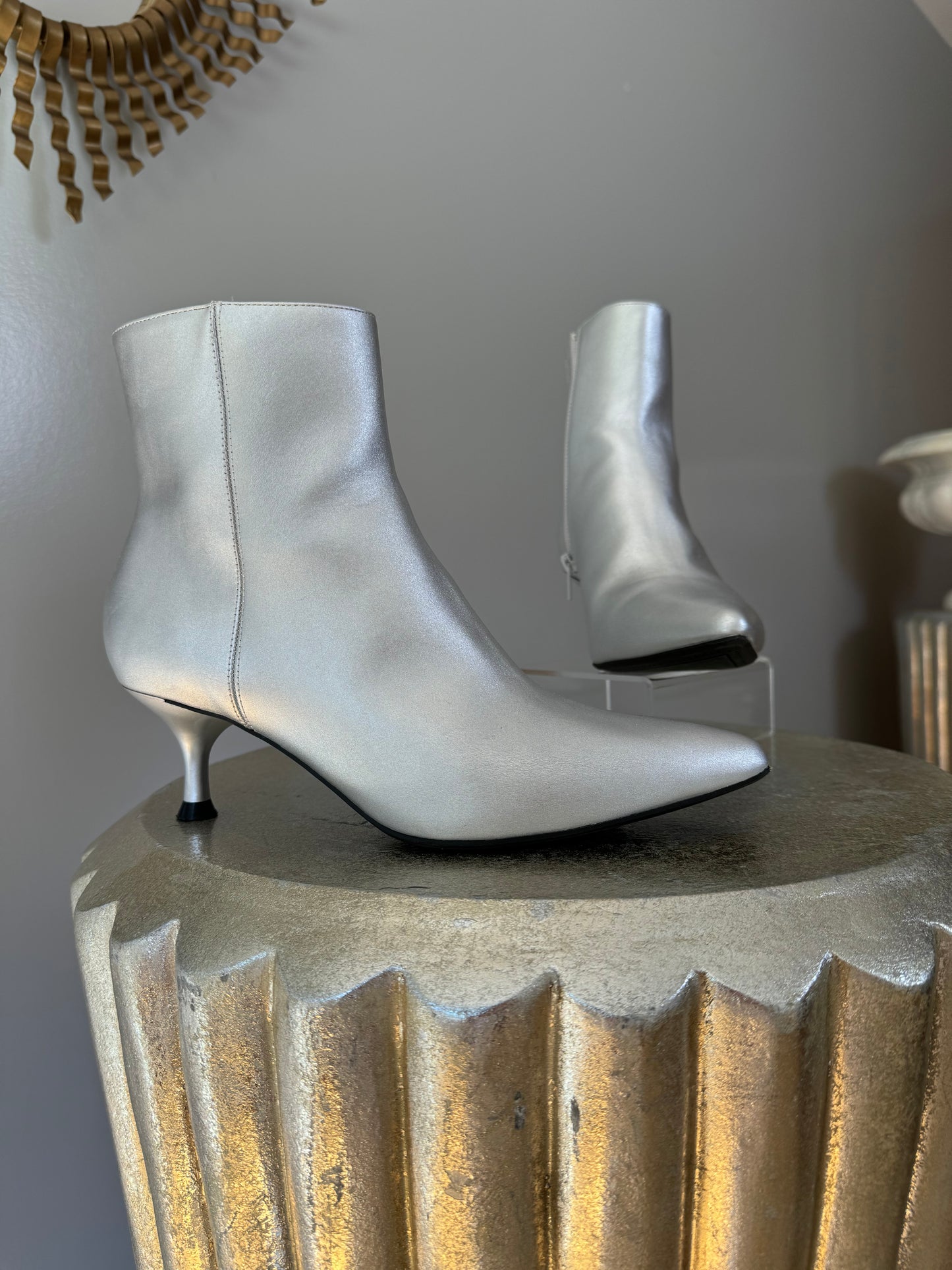 Rachel Zoe - Silver Synthetic Leather Booties