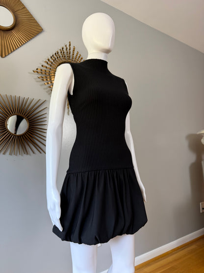 ZARA - Black Mini Bubble Dress w/ Open Back