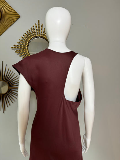 ZARA - Burgundy Asymmetrical Midi Dress