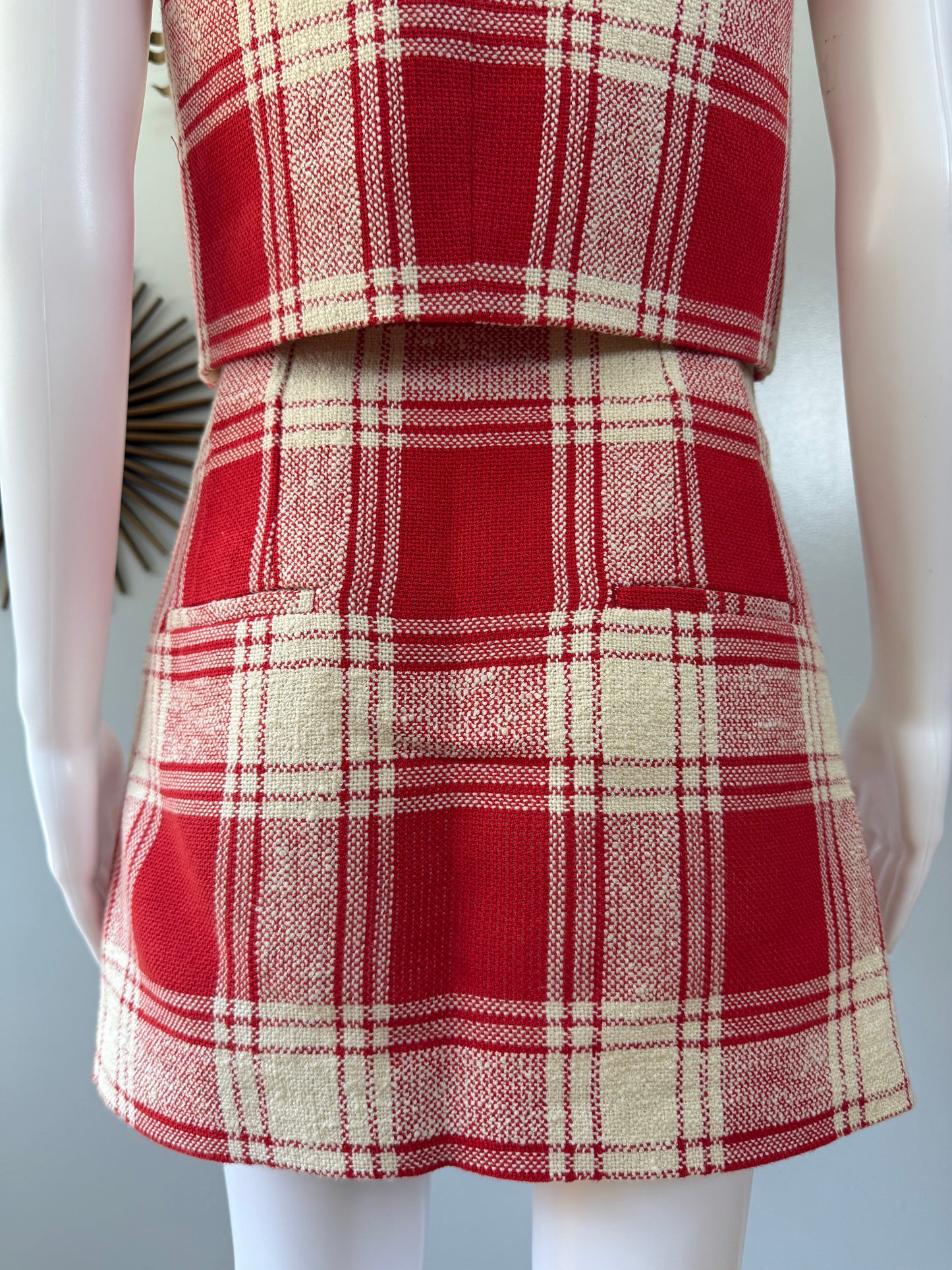Zara - Red Plaid Skirt Set