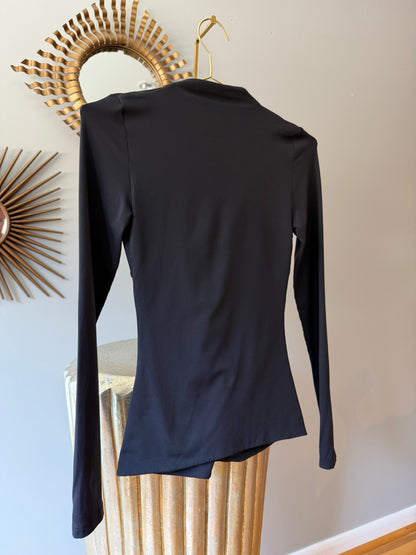 Aritzia - Black Contour Twist-Front Top