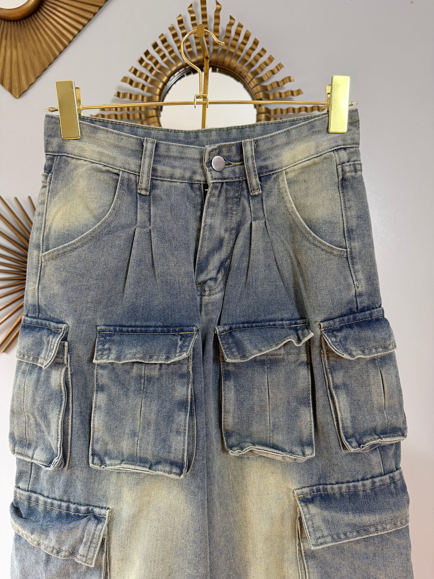 Milano - Blue Cargo High Waist Jeans