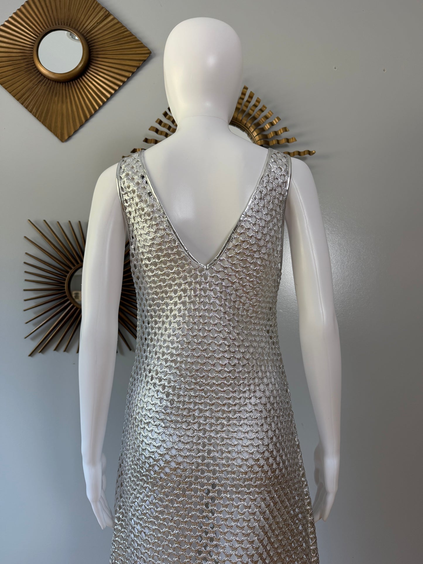 ZARA - Silver Faux Leather Mesh Coverup
