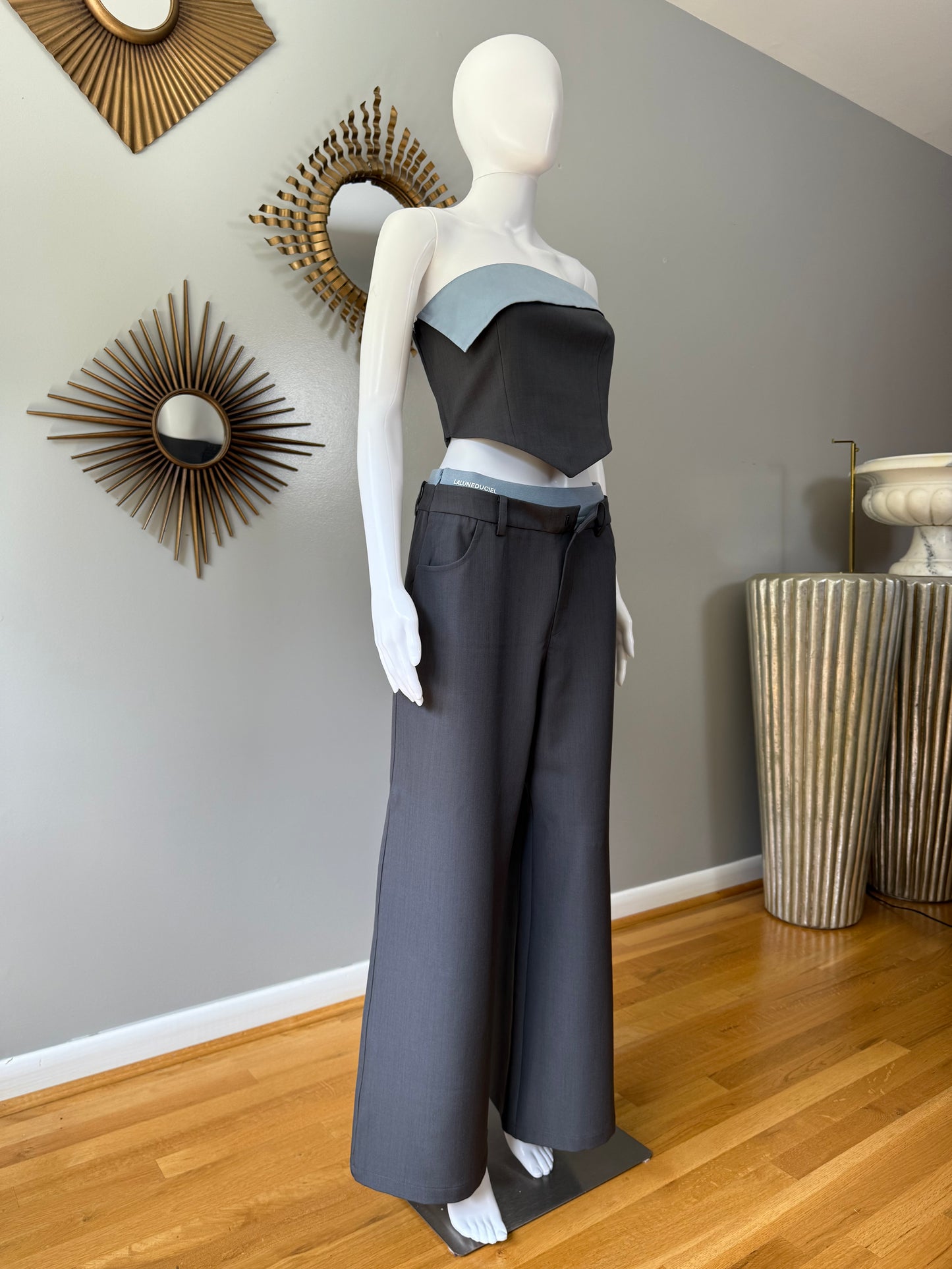 La Lune Du Ciel - Grey Tube Top & Pants Set