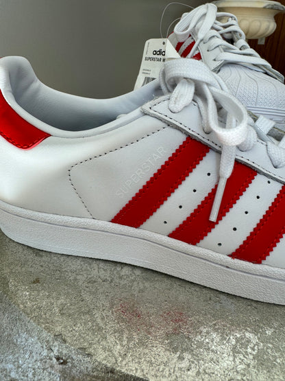 Adidas - White & Red Superstar Sneakers