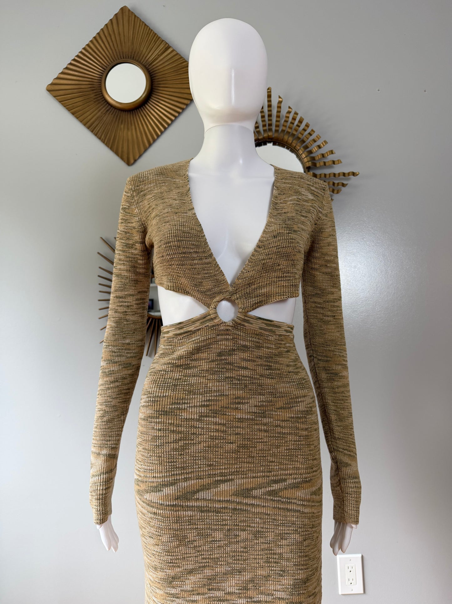 12th Tribe - Green Uproar Knit Midi Dress