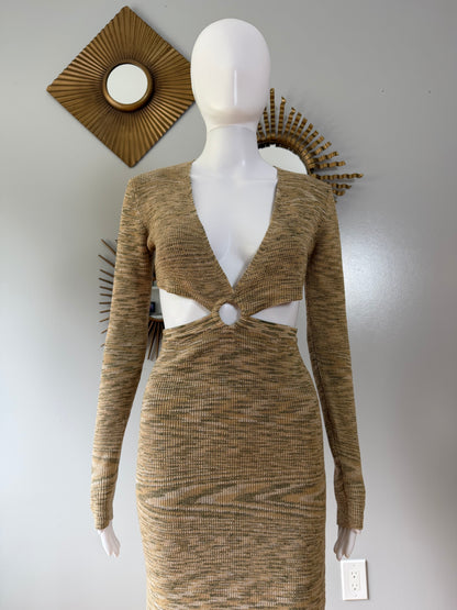 12th Tribe - Green Uproar Knit Midi Dress