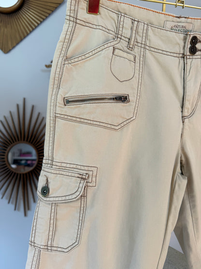 Natural Reflections - Beige Cargo Bermuda Shorts